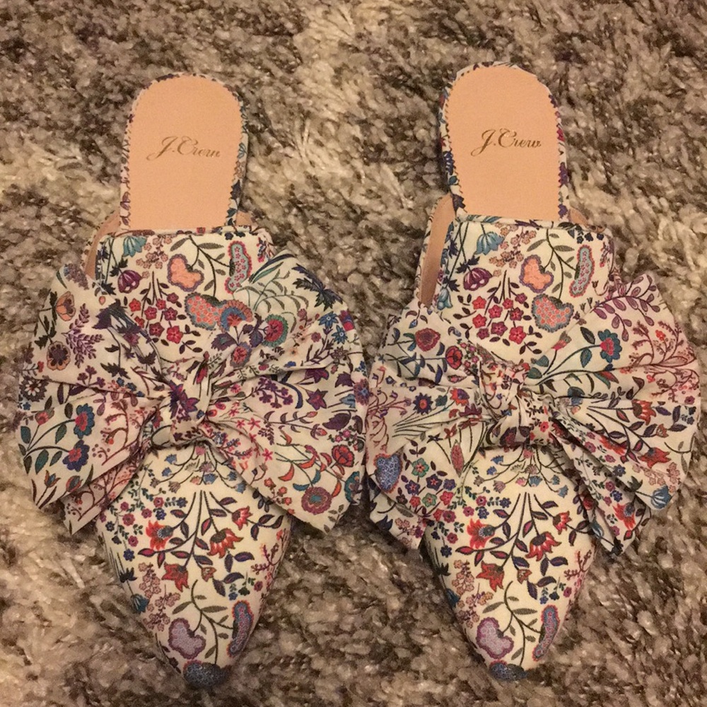 J. Crew- Pointed-toe slides in Liberty® floral